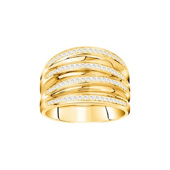 Bague en Plaqué Or avec oxyde de zirconium blanc