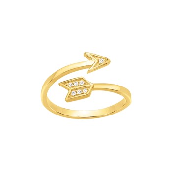 Bague en Plaqué Or avec oxyde de zirconium blanc