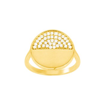 Bague en Plaqué Or avec oxyde de zirconium blanc