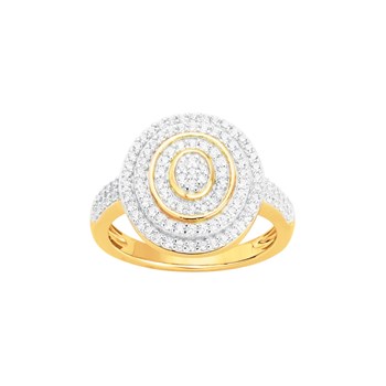 Bague en Plaqué Or avec oxyde de zirconium blanc