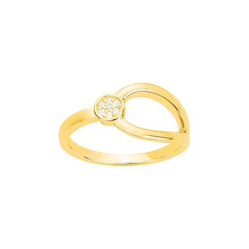Bague en Plaqué Or avec oxyde de zirconium blanc