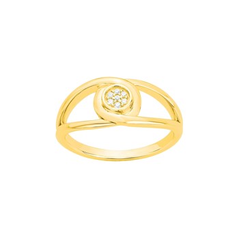 Bague en Plaqué Or avec oxyde de zirconium blanc