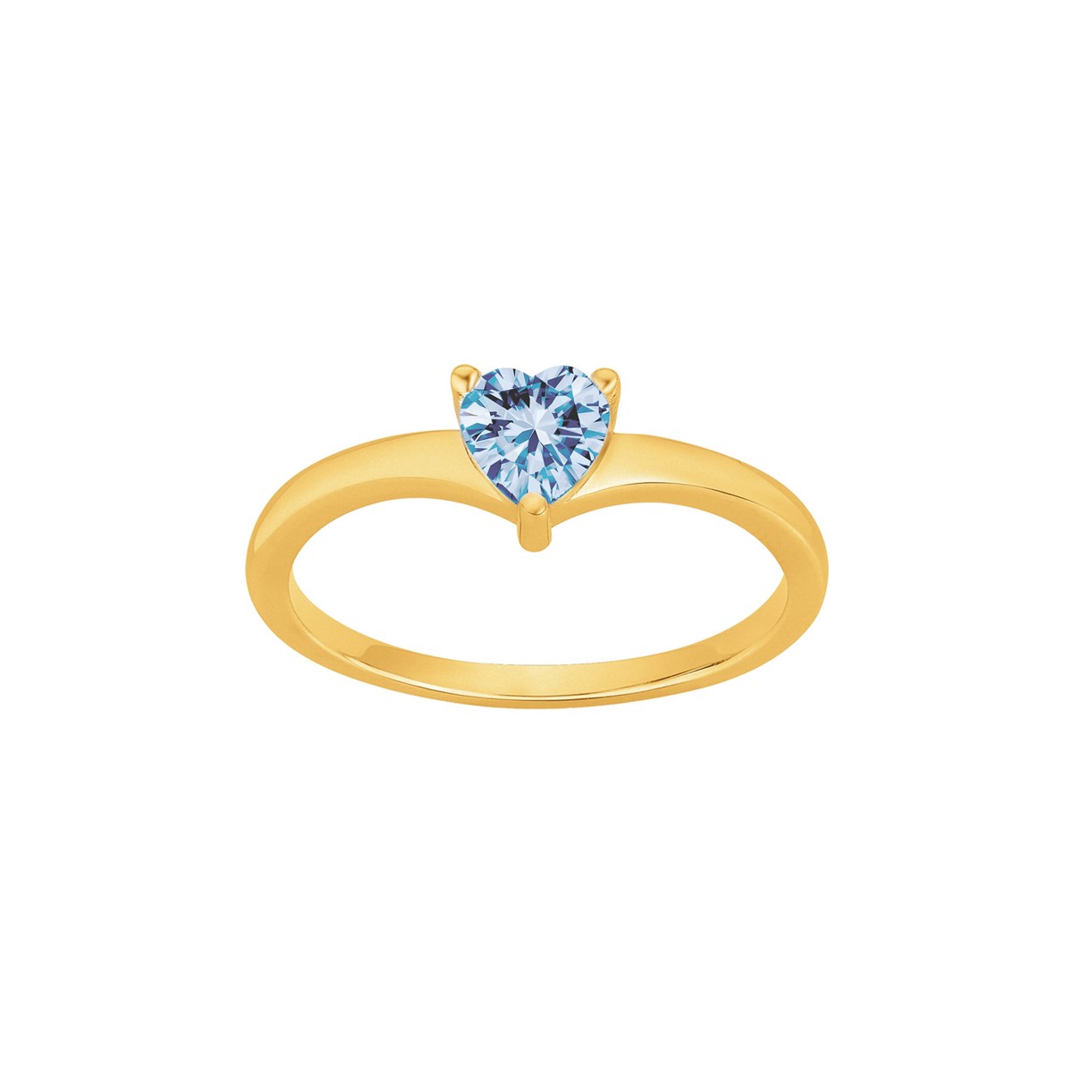 Bague en Plaqué Or avec oxyde de zirconium bleu topaze