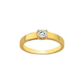Bague en Plaqué Or avec oxyde de zirconium blanc