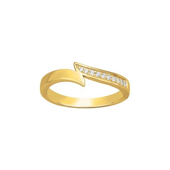 Bague en Plaqué Or avec oxyde de zirconium blanc