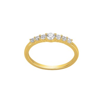 Alliance en Plaqué Or avec oxyde de zirconium blanc