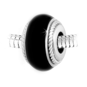 Stainless steel black pearl charm