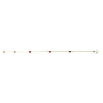 Bracelet Brillaxis rubis et oxydes en or jaune 18k