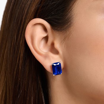 Clous d'oreilles Thomas Sabo pierre bleu marine