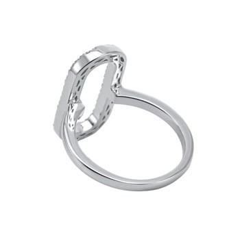 Bague Argent Ovale Sertie De Zirconium