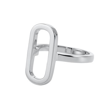 Bague Argent Rhodié Ovale Eva