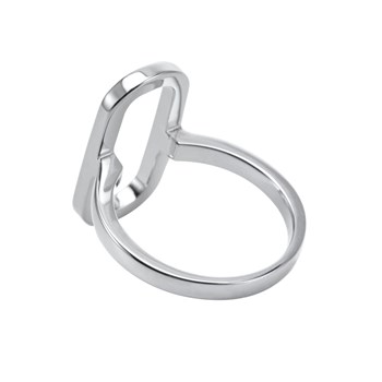 Bague Argent Rhodié Ovale Eva