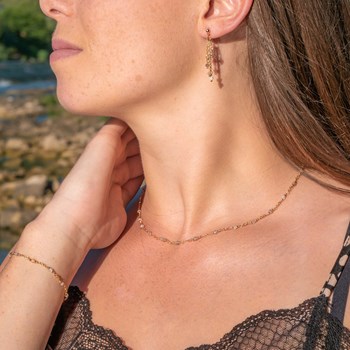 Boucles d'oreilles Bianca en pierres Agate Botswana