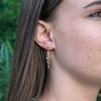 Boucles d'oreilles Bianca en pierres Turquoise Africain