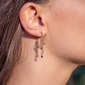 Boucles d'oreilles Bianca en pierres Fluorite