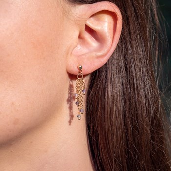 Boucles d'oreilles Bianca en pierres Fluorite