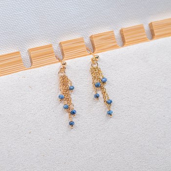 Boucles d'oreilles Bianca en pierres Lapis-lazuli