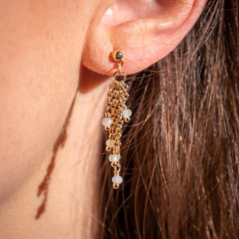 Boucles d'oreilles Bianca en pierres Apatite