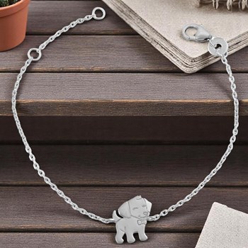 Bracelet petit chien souriant Argent 925 Rhodié