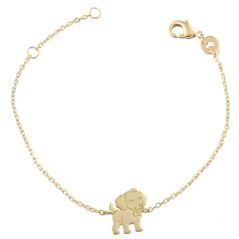 Bracelet petit chien souriant Plaqué OR 750 3 microns