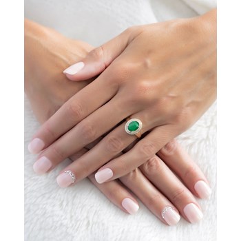 Bague en Or Jaune 585 ornée d'Emeraude et Diamants d'Aden | Éclat et Élégance