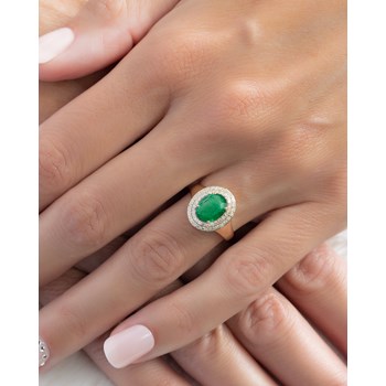 Bague en Or Jaune 585 ornée d'Emeraude et Diamants d'Aden | Éclat et Élégance