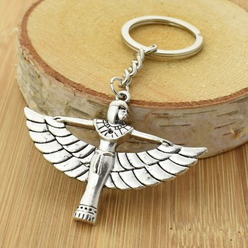 Porte-clés Isis déesse d'Egypte argenté