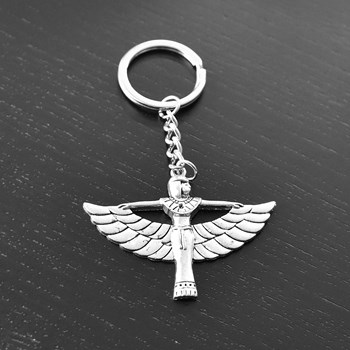 Porte-clés Isis déesse d'Egypte argenté