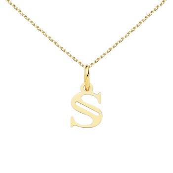 Collier - Pendentif Lettre 'S' Or 750/1000 - Chaine Dorée