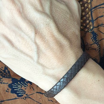Bracelet en cuir homme marron Milo fait main