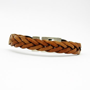 Bracelet en cuir homme camel Jolan fait main