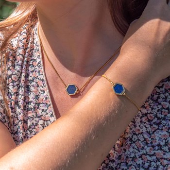 Collier Hexalia en pierres Lapis-lazuli