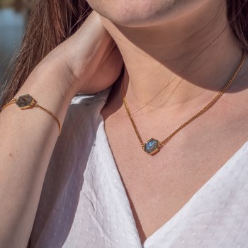 Bracelet Hexalia en pierres Labradorite