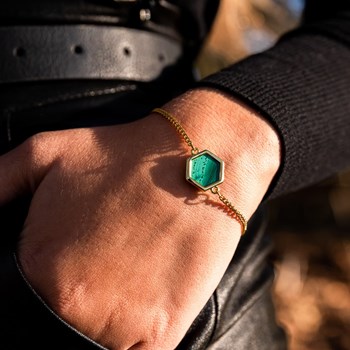 Bracelet Hexalia en pierres Malachite