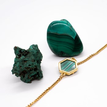Bracelet Hexalia en pierres Malachite
