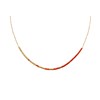 Collier femme minimaliste délicat chaîne ultra fine perles miyuki  ( Orange) - vue V1
