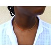 Collier femme minimaliste délicat chaîne ultra fine perles miyuki  ( Orange) - vue V2