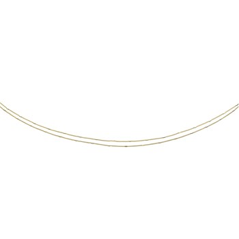 Collier chaine deux rangs tubes or jaune 18 carats