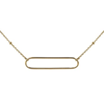 Collier Brillaxis or jaune anneau ovale