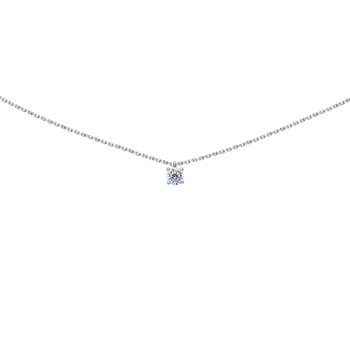 Collier Brillaxis solitaire oxyde or blanc 4.5 mm