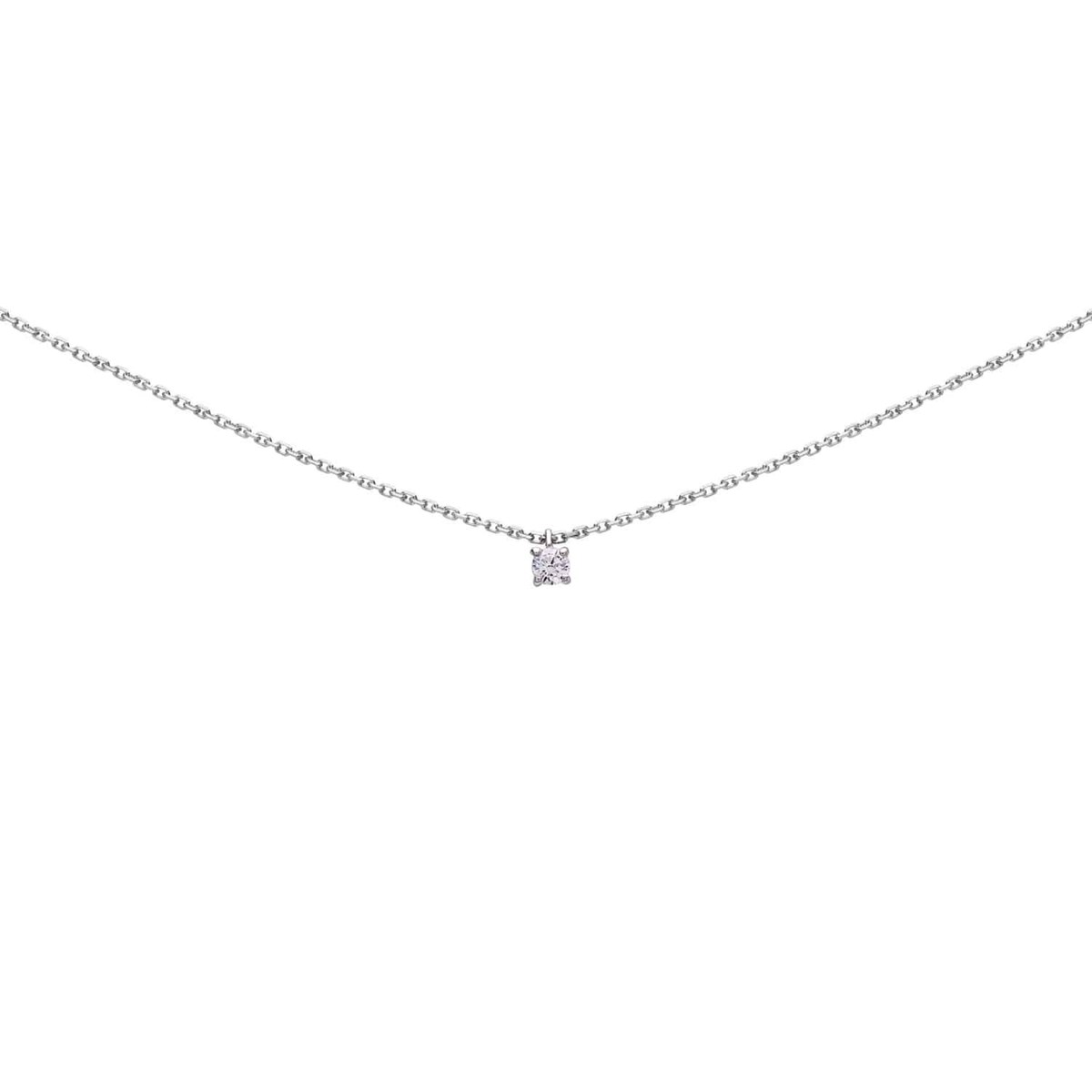 Collier solitaire or 18 carats oxyde griffes - vue 2