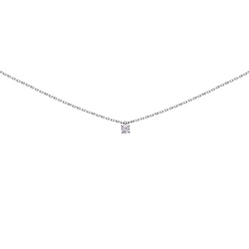 Collier solitaire or 18 carats oxyde griffes
