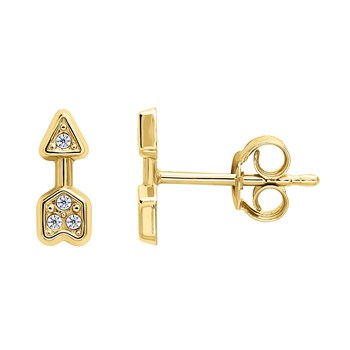 Boucles d'oreilles flèche or 18 carats oxydes