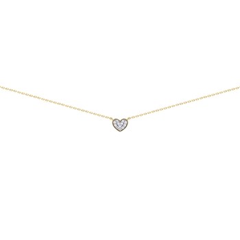 Collier Brillaxis or jaune 18 carats coeur oxydes