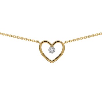 Collier Brillaxis coeur or bicolore diamant