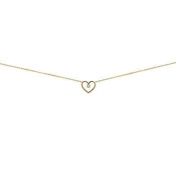 Collier Brillaxis coeur or bicolore diamant