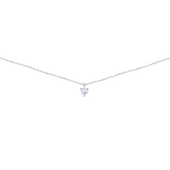 Collier Brillaxis or blanc 18 carats coeur oxyde