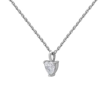 Collier Brillaxis or blanc 18 carats coeur oxyde