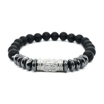 Bracelet Lauren Steven perles noires