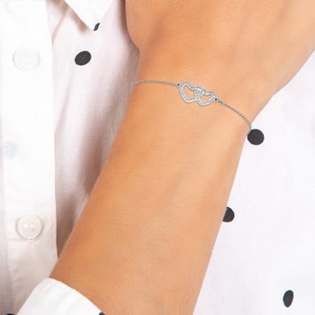 Bracelet coeurs SC Crystal orné de Cristaux scintillants